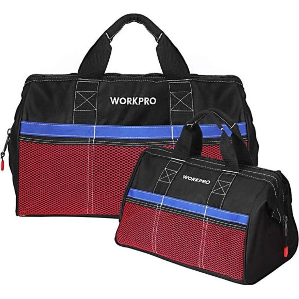 Tool Bag, 13-inch & 18-inch Tool Storage Bag, Zip-Top Wide Mouth Tool Tote Bag